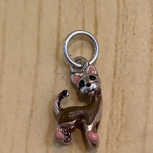 Vintage.925 Cartoon Cat Sterling Silver Jewelry Charm